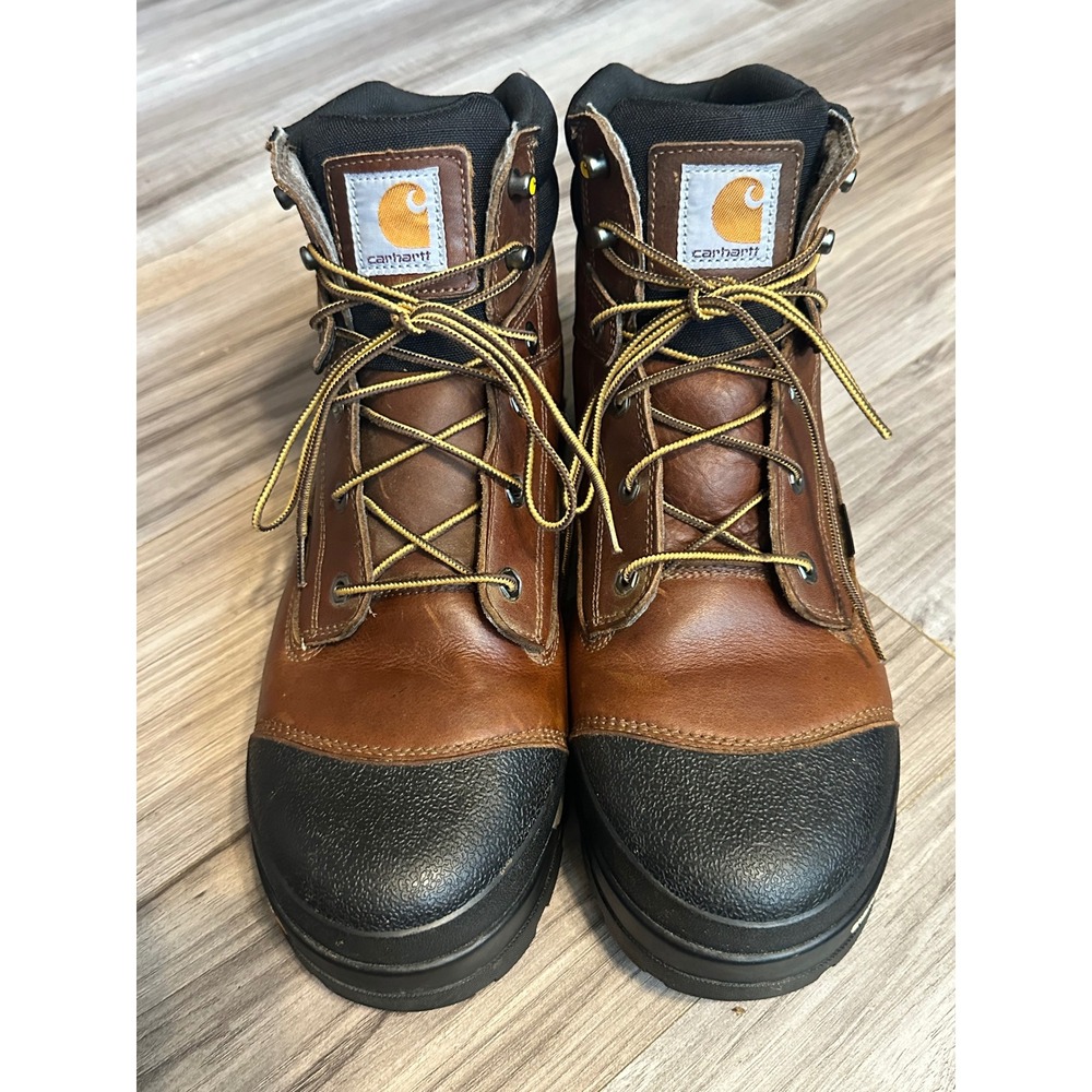 Carhartt Mens Brown Leather Waterproof Composite Toe Work Boots CMF6366 Size 12M